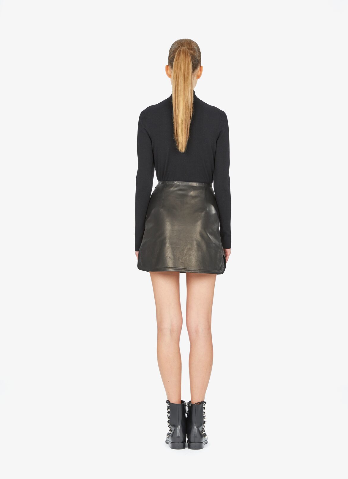 Mini Leather Skirt ALAÏA BLACK MINI LEATHER SKIRT